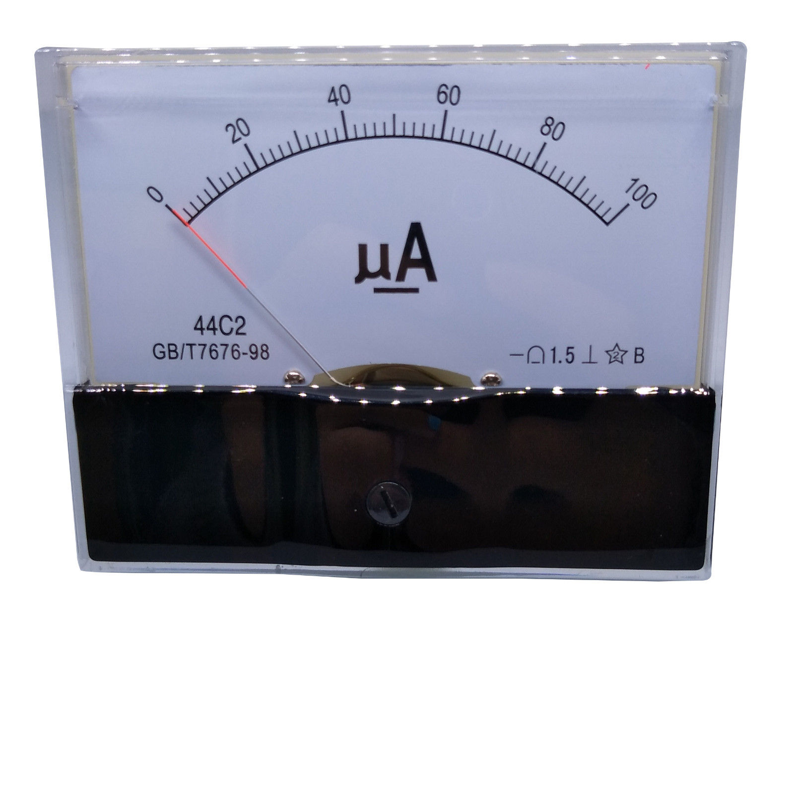 DC 0~100uA Class 1.5 Accuracy Analog Amperemeter Panel Meter Gauge 44C2