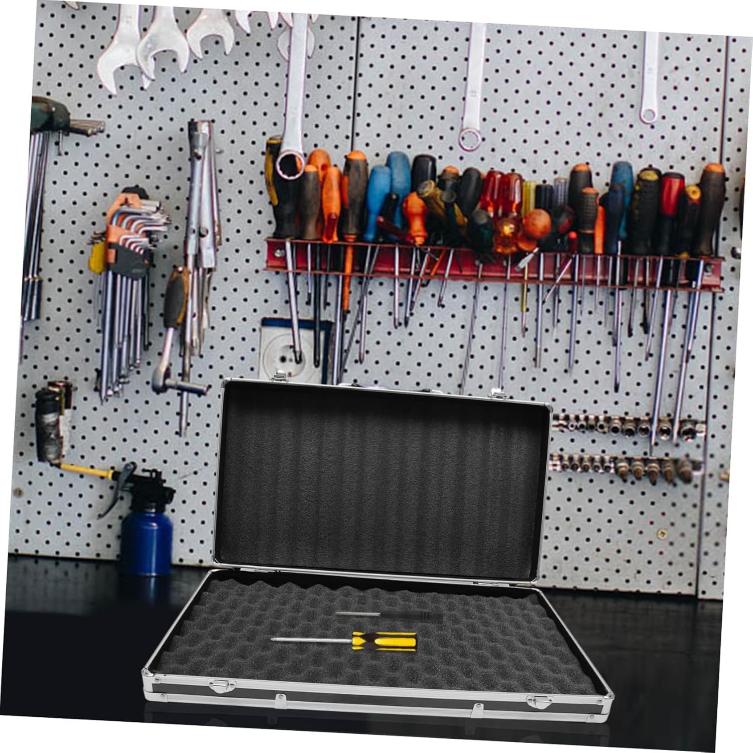 TEHAUX Portable Aluminum Toolbox with Shockproof Lightweight Multifunction Tool