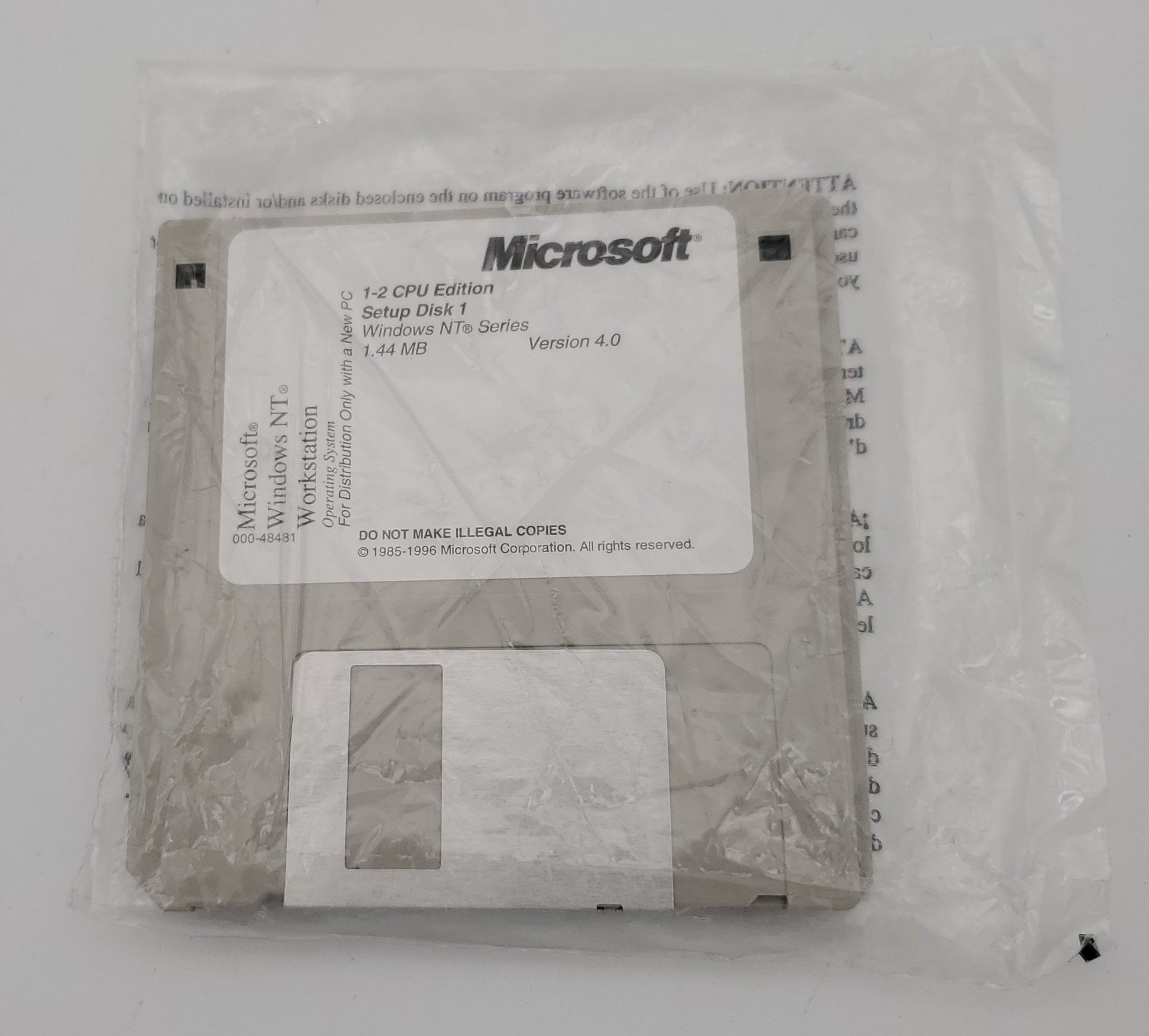 Microsoft Windows NT 4.0 Workstation 1-2 CPU Edition 3.5" Floppy Setup Disks