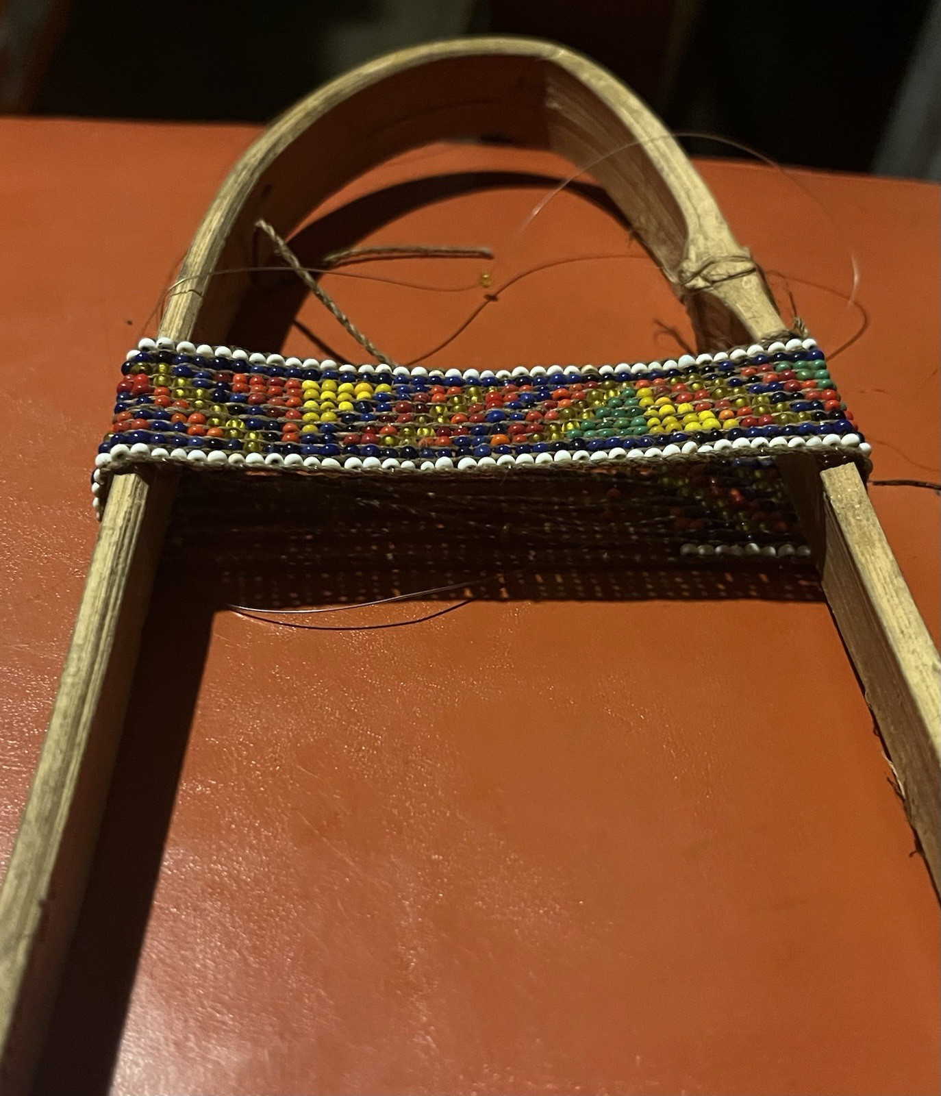Primitive Bent Stick Loom Bead Weaving Tool With Beaded