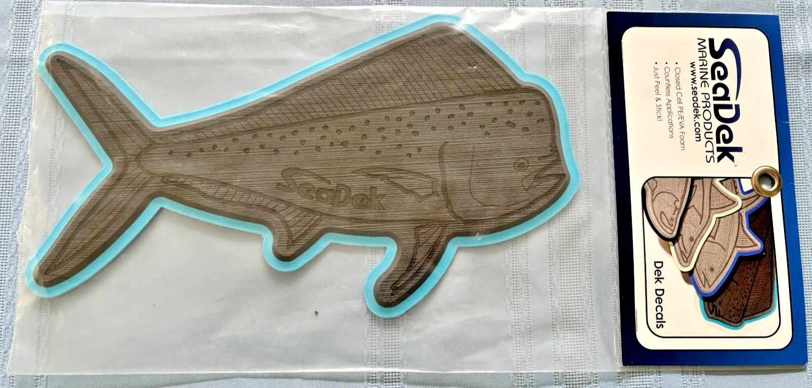 SeaDek Dek Decals/Hook Pad - Mahi - Dark Gray/Bahama Blue -  New In Bag!