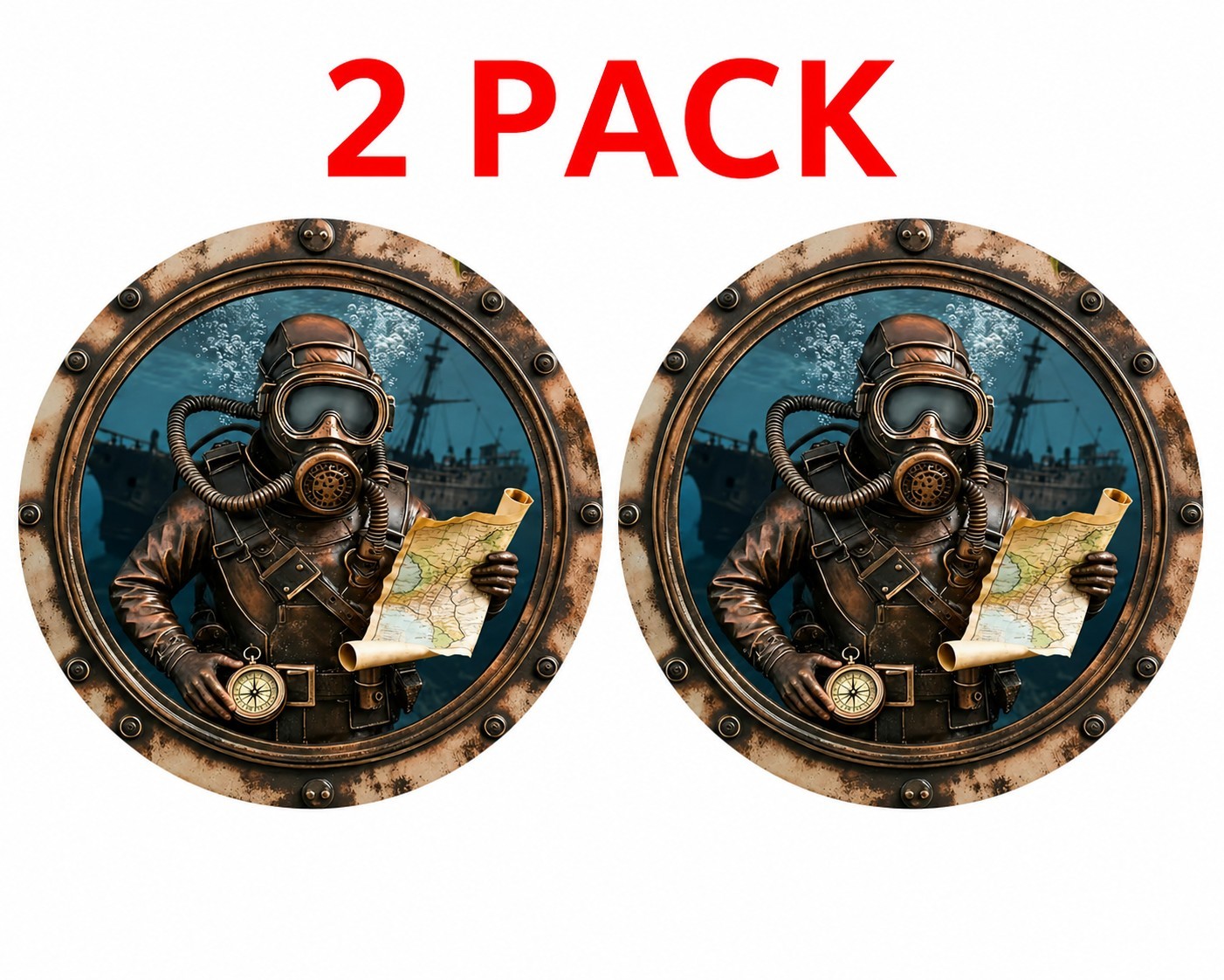 Scuba Diver Metal Sign (2 Pack)
