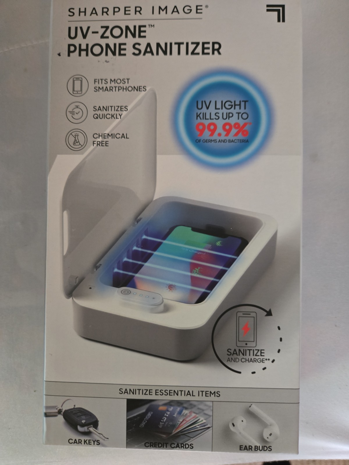 New Sharper Image UV Zone Phone Sanitizer