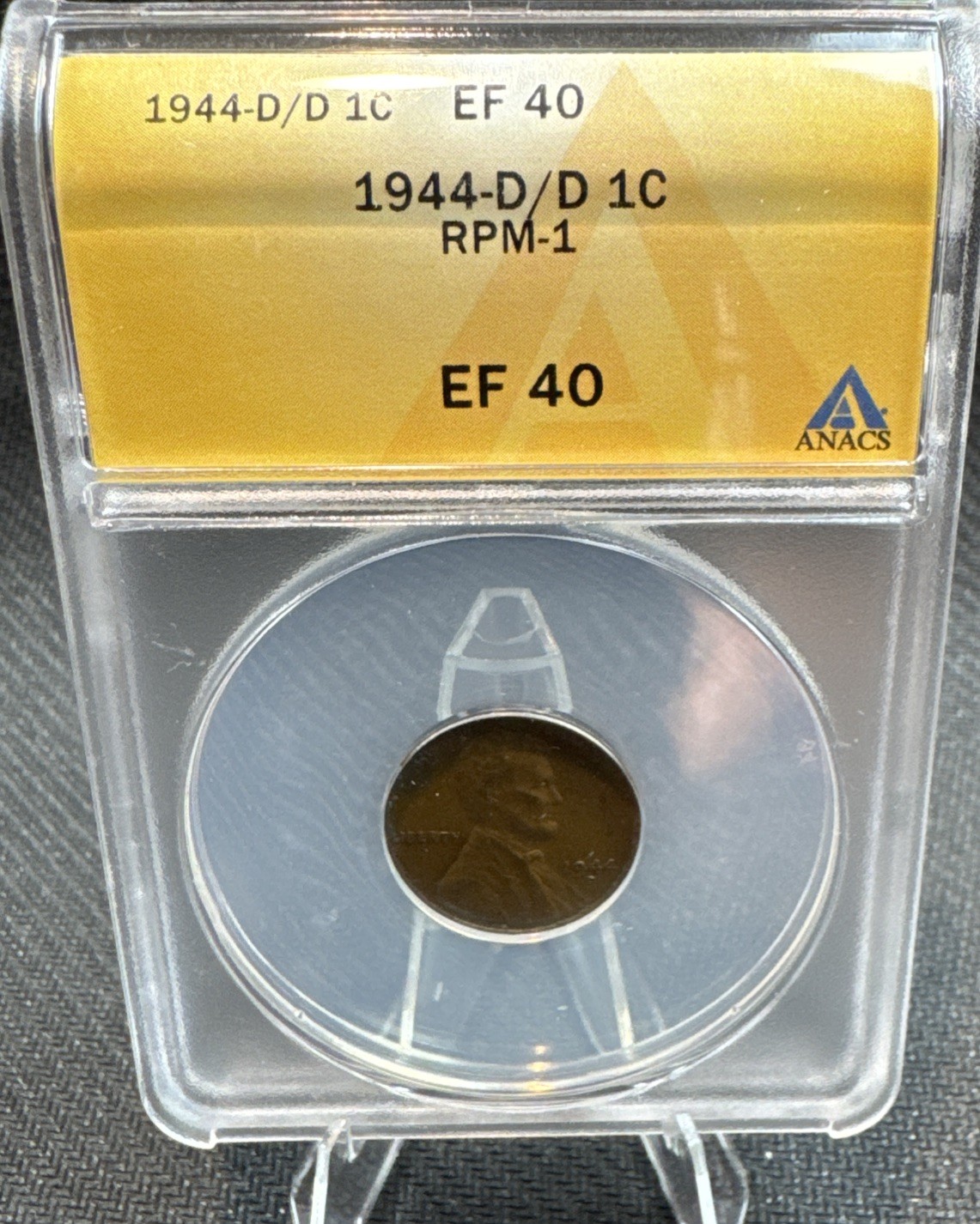 1944-D/D Lincoln Wheat Cent Penny w/ Repunched Mintmark RPM-1 Hard to Find!