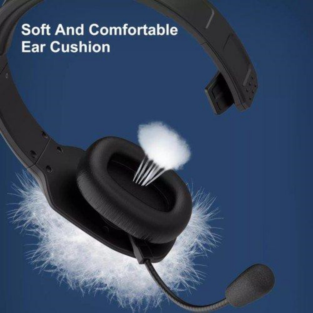 Wireless Trucker Bluetooth Headset with Microphone, for Home Office Remote Work