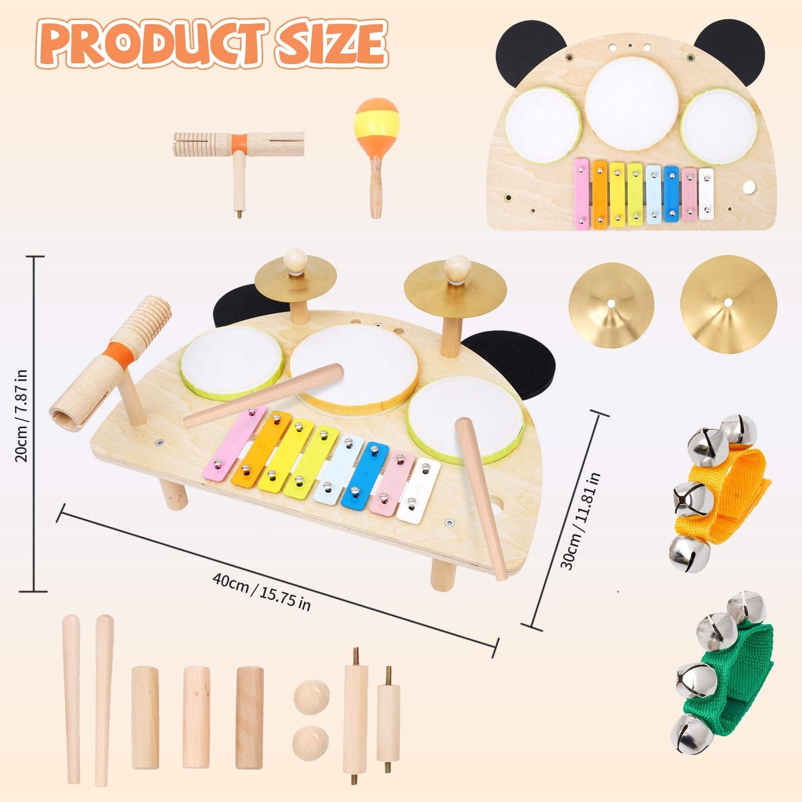 Montessori Musical Instruments for Toddlers Wooden Baby Musical Activity