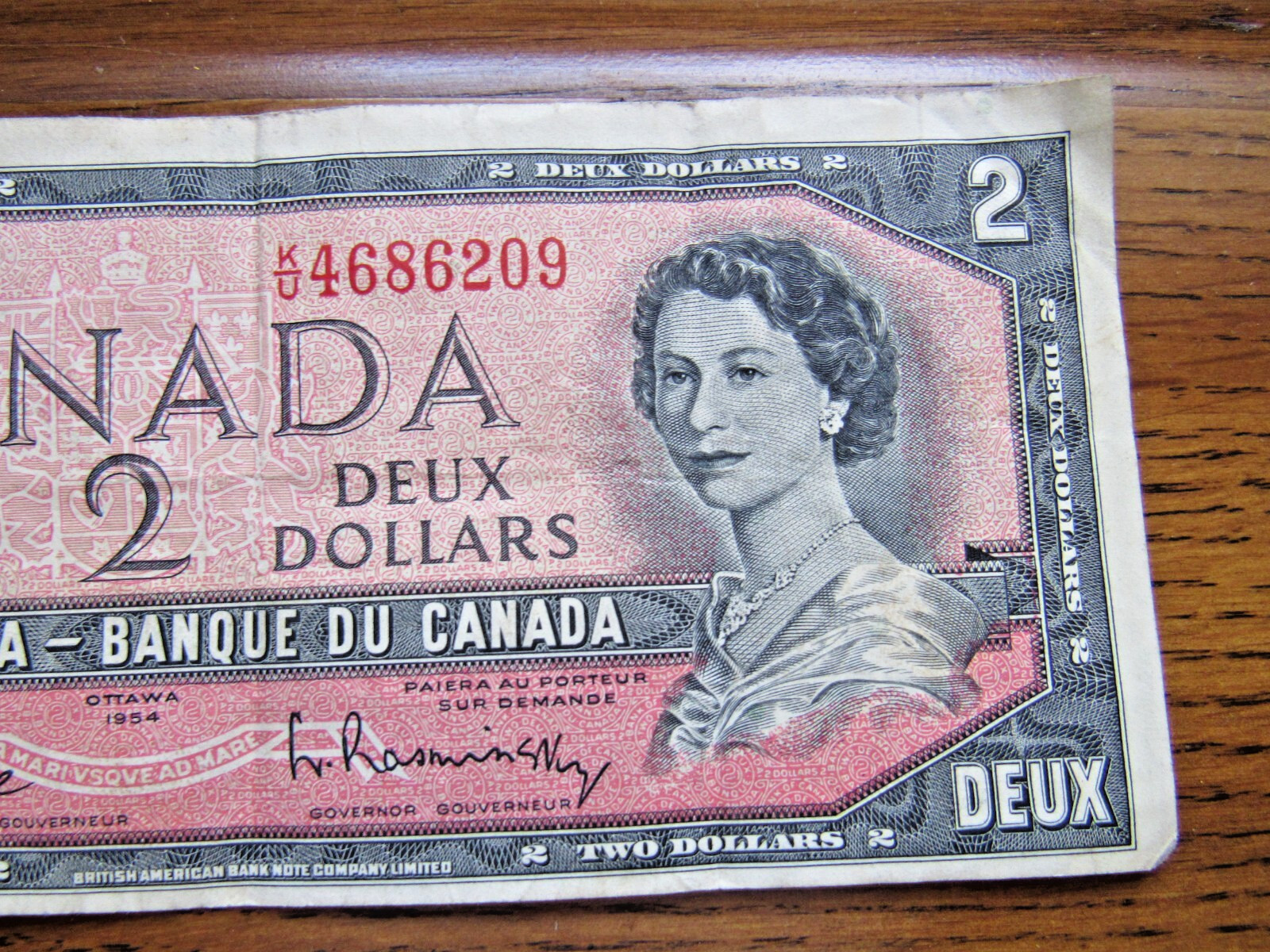 Canadian 2 Dollar Bill Ottawa 1954