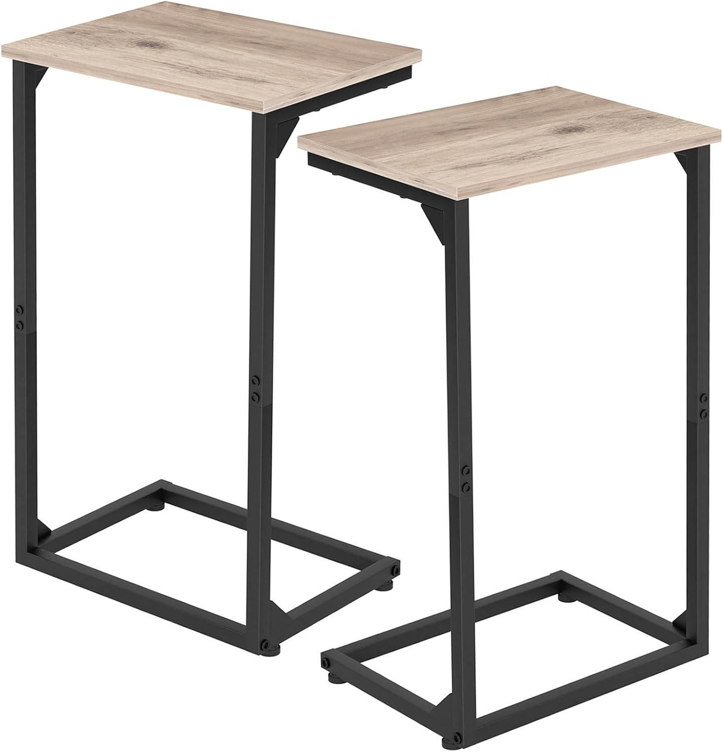 C Shaped End Tables Set of 2 Couch Side Tables that Slide Under TV Trays Living
