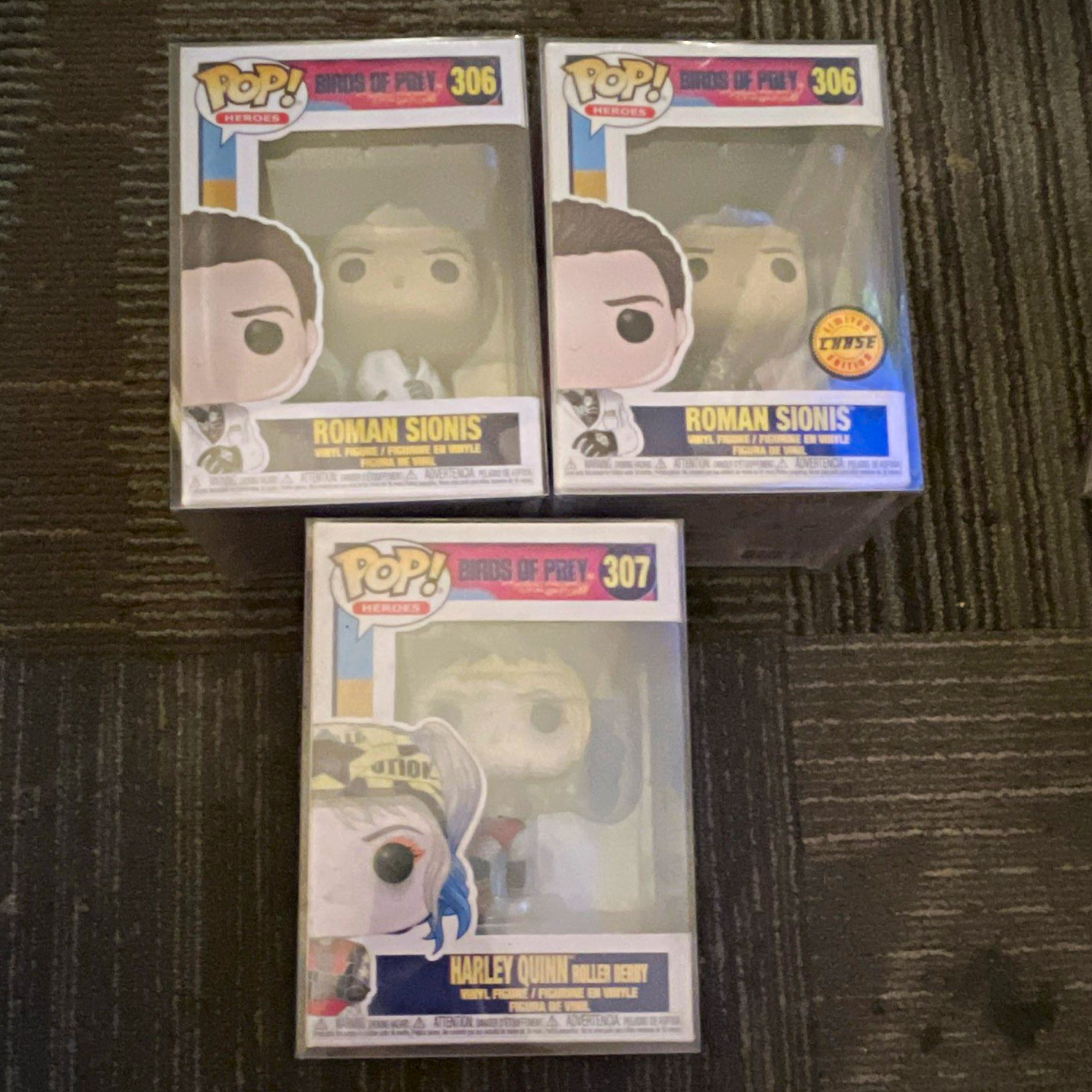 Funko POP! Birds of Prey Vinyl Mixed Lot 3 Roman Sionis 306 Chase Harley 307