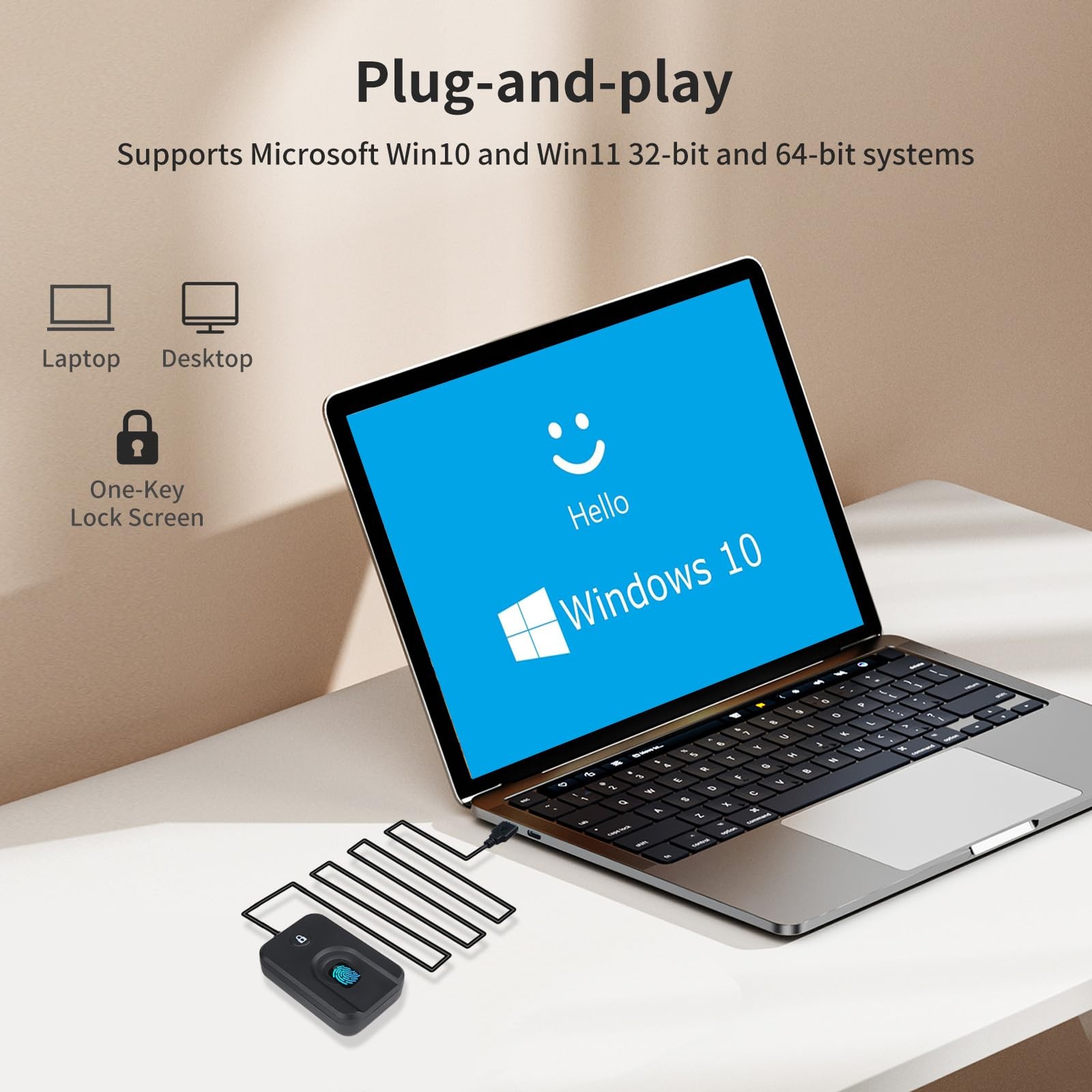 JIAN BOLAND USB Fingerprint Reader for Windows10/11, Windows Hello...