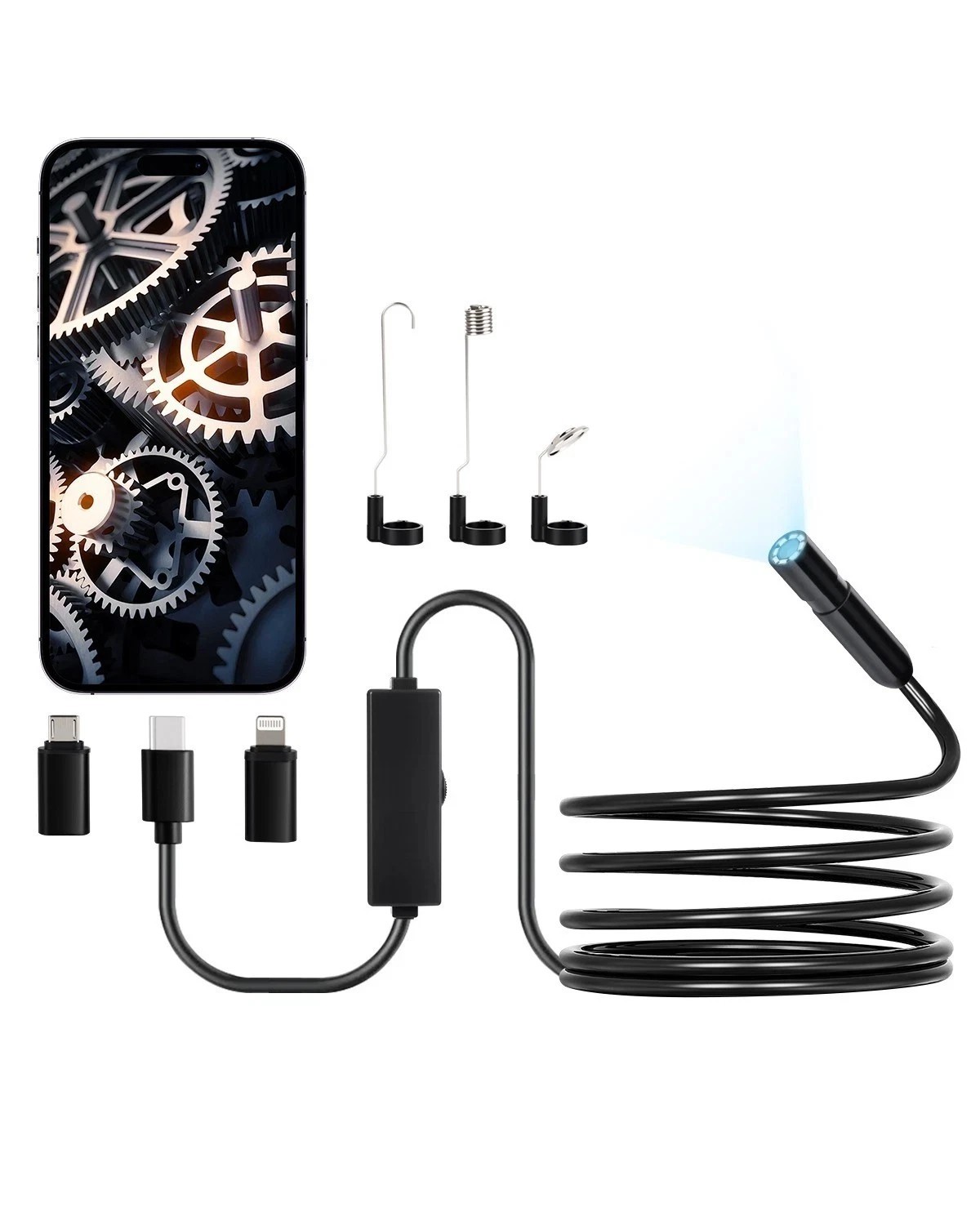 Endoscope Camera 1920P HD Borescope for Android & IOS with 10FT Cable