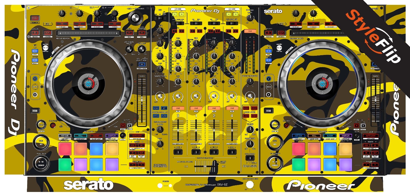 Pioneer DDJ-SZ2 Skin | Yellow Camo | Protective Decal | StyleFlip Skins