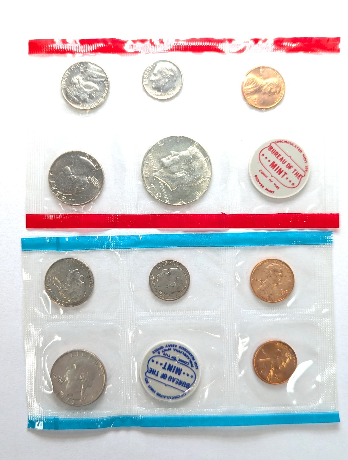 2 Complete Sets 1970 PDS Uncirculated Mint Sets with OGP & Silver Kennedy