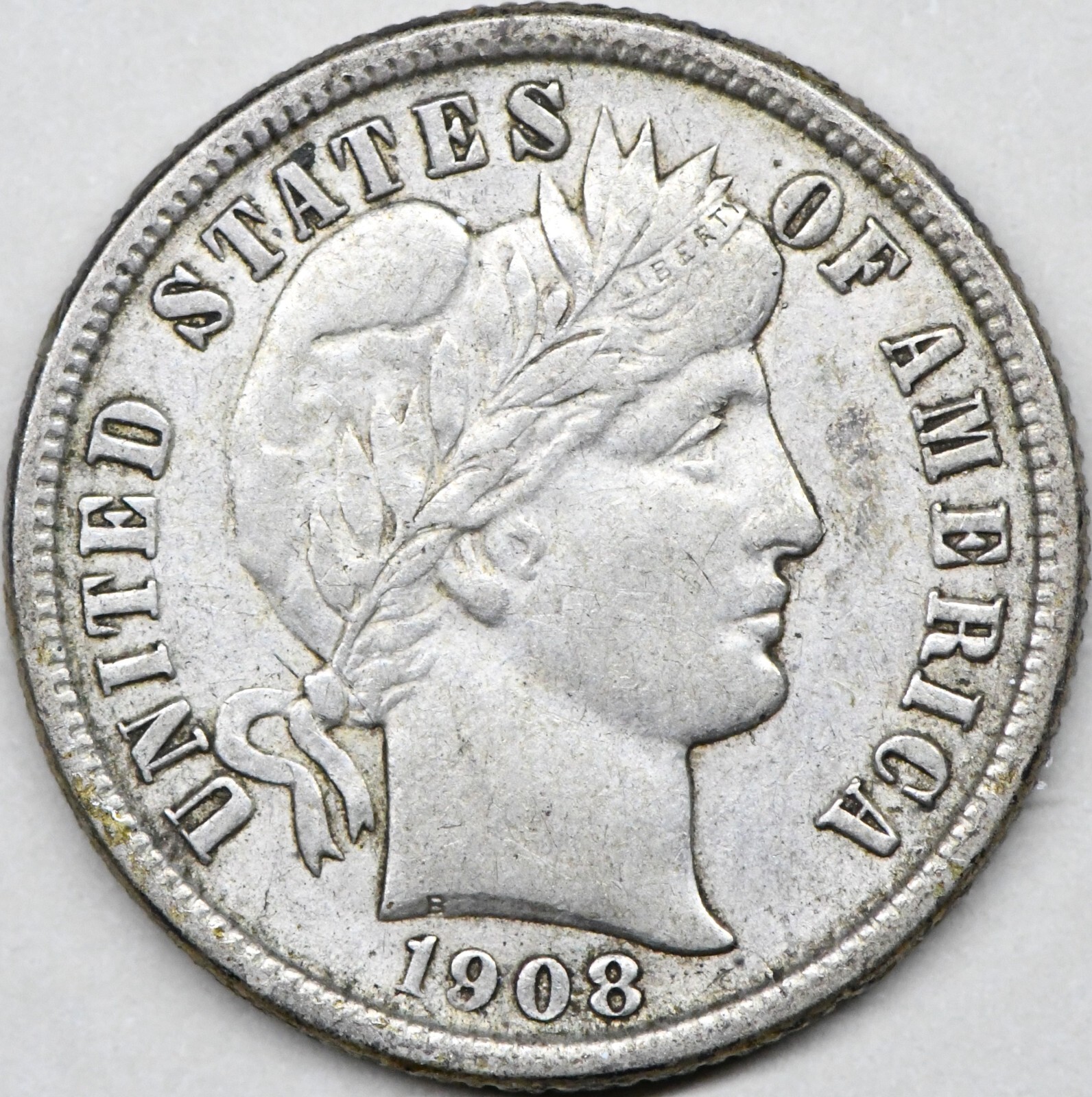 1908 d barber dime
