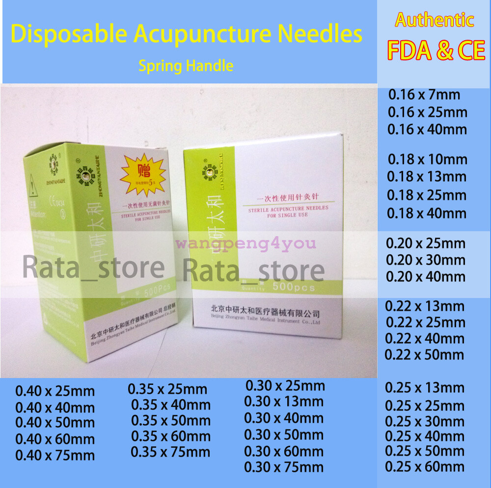ZhongYanTaiHe Acupuncture Spring Handle Neeedle with guide tube 500 1000 massage
