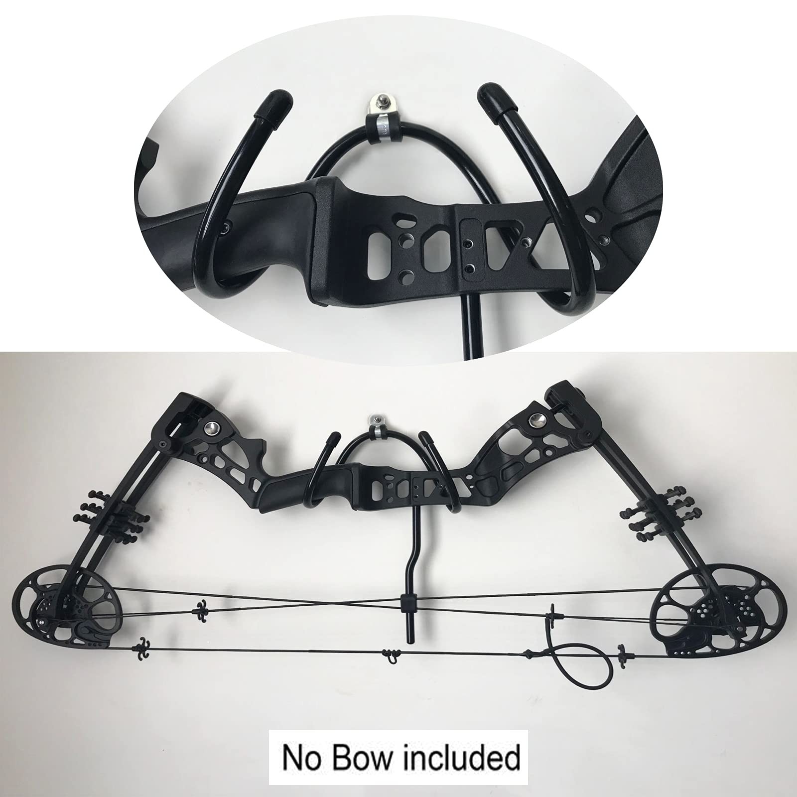 Pmsanzay Bow Wall Storage Display Rack - Hanger Hooks Mount, Black