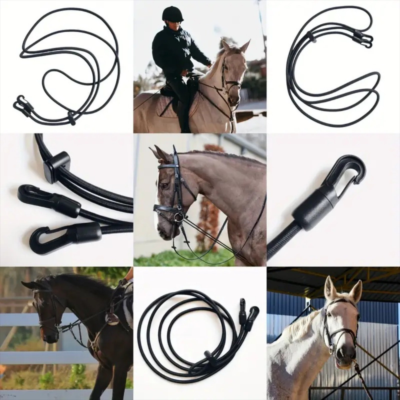 Horse Roping Reins Pulling Training Rope Professional Adjustable Nylon Harness
