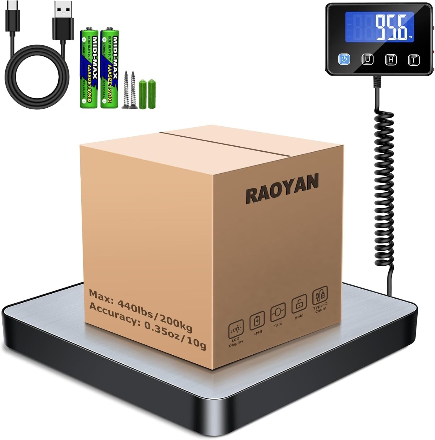 Bascula Digital Industrial Commercial de peso para negocio Plegable 200KG/440lb