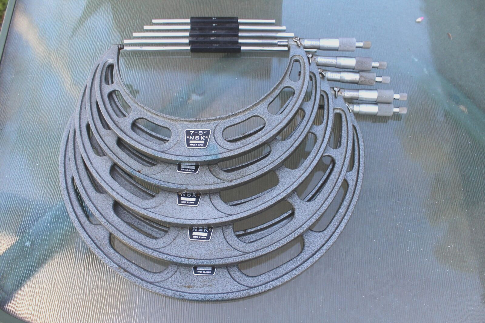 NSK micrometers  7-8, 8-9, 9-10, 10-11, 11-12" .0001 Graduations Carbide Faced