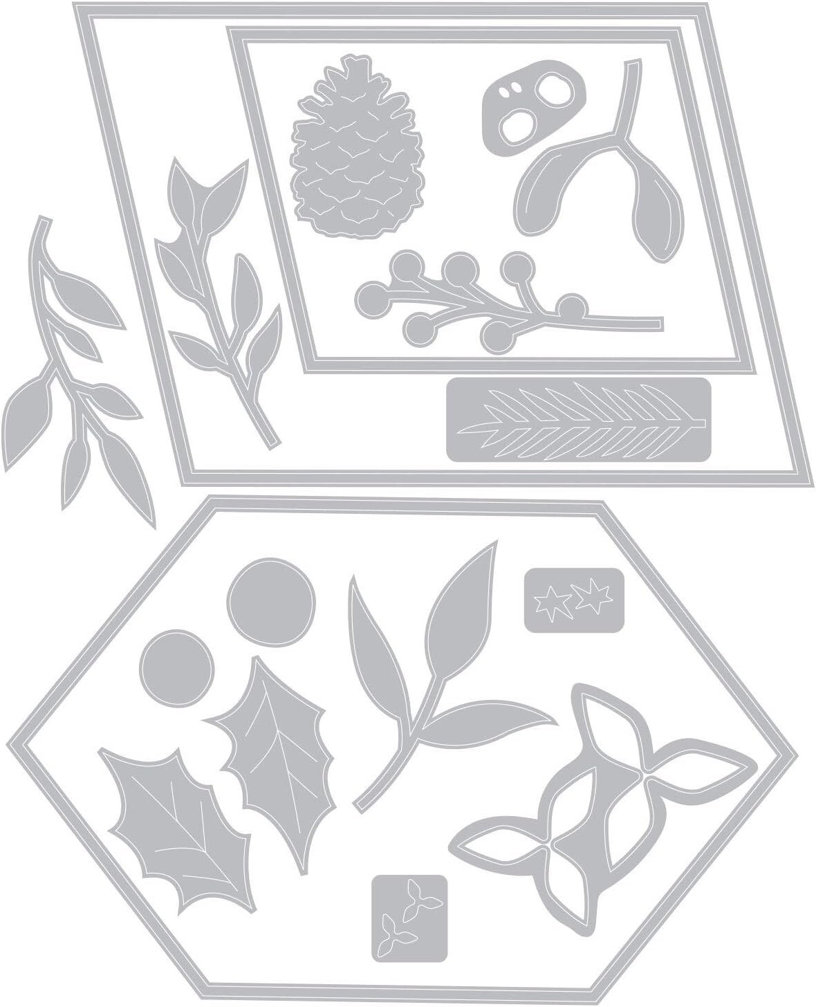 Sizzix Thinlits Geometric Winter Frame Cutting Dies by Olivia Rose 664583 NEW