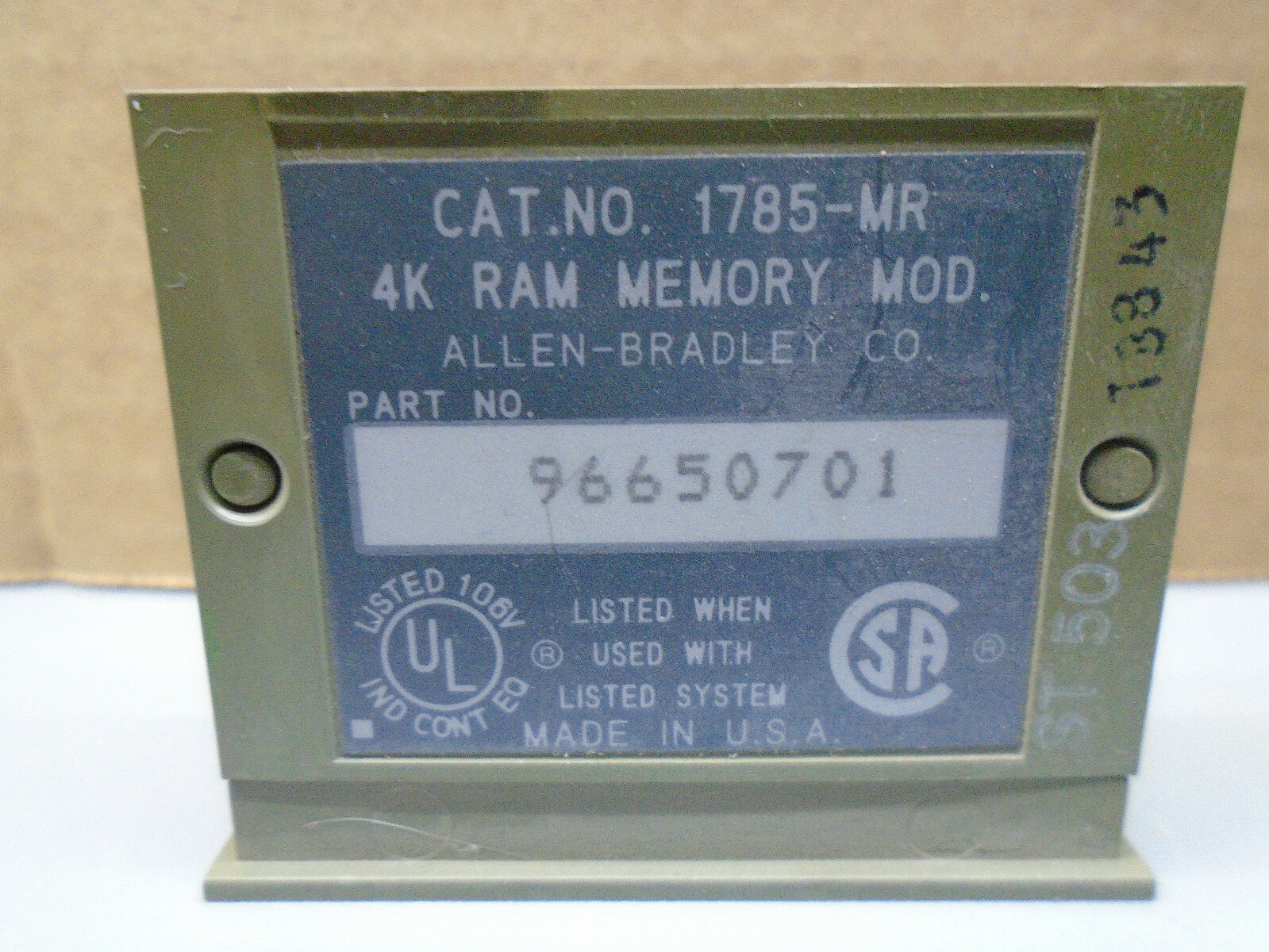 1785-MR Allen bradley PLC 5 Memory Module 1785MR X77