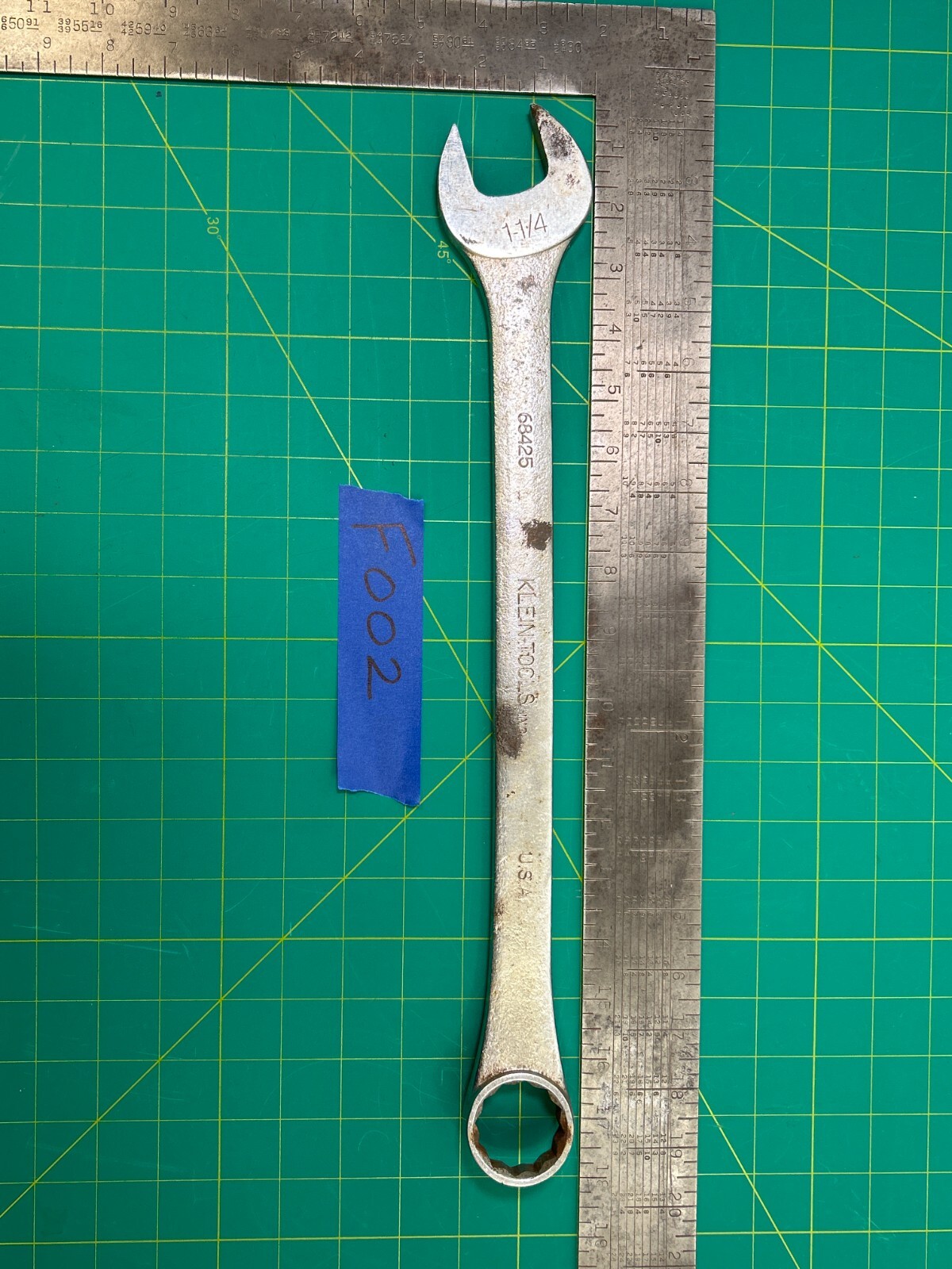 Vintage Klein No. 68425 Open End 1-1/4 Combination Wrench 18" Tool Made in USA