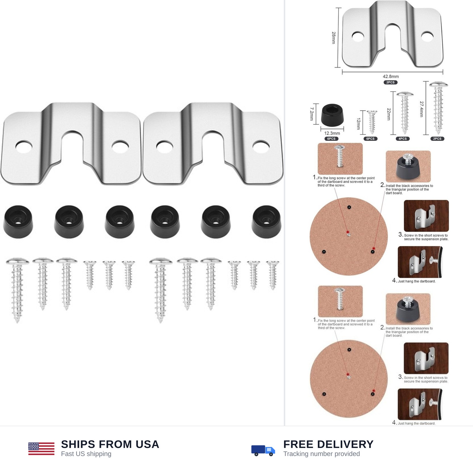 Flintronic Dart Holder Accessories Kit, Wall Bracket for Darts, Dart Hooks, D...