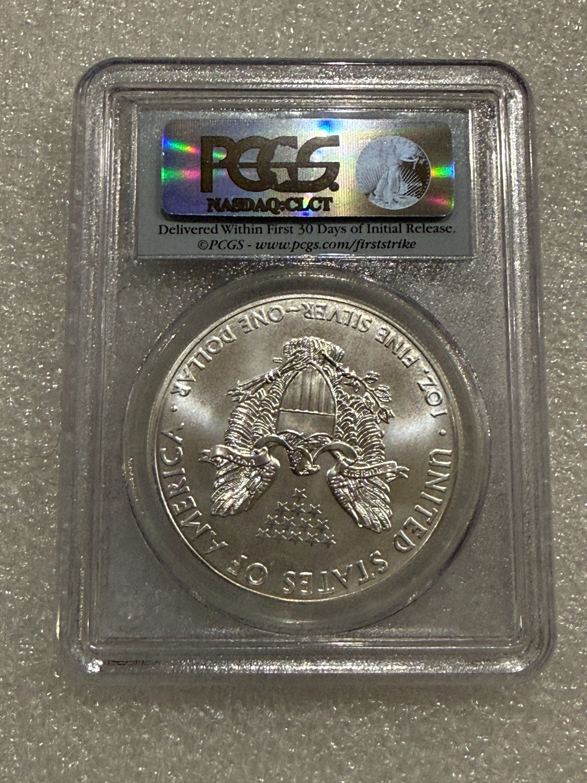 2014 Silver Eagle PCGS MS70 First Strike Flag Label ~~ No Spots (X)