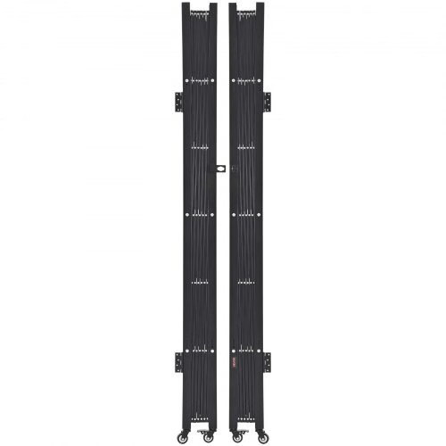 Double Folding Security Gate, Lockable Scissor Gate with 360?° Swivel Caster