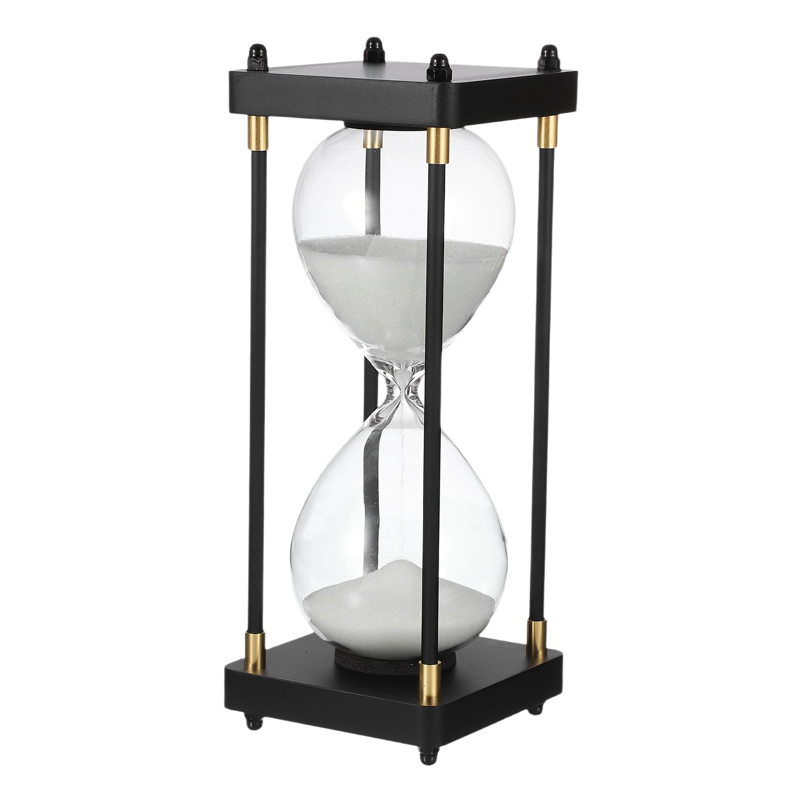 Large Decorative Sand Timer, 60 Min Modern Wooden Hour Glass, White(Style 1)