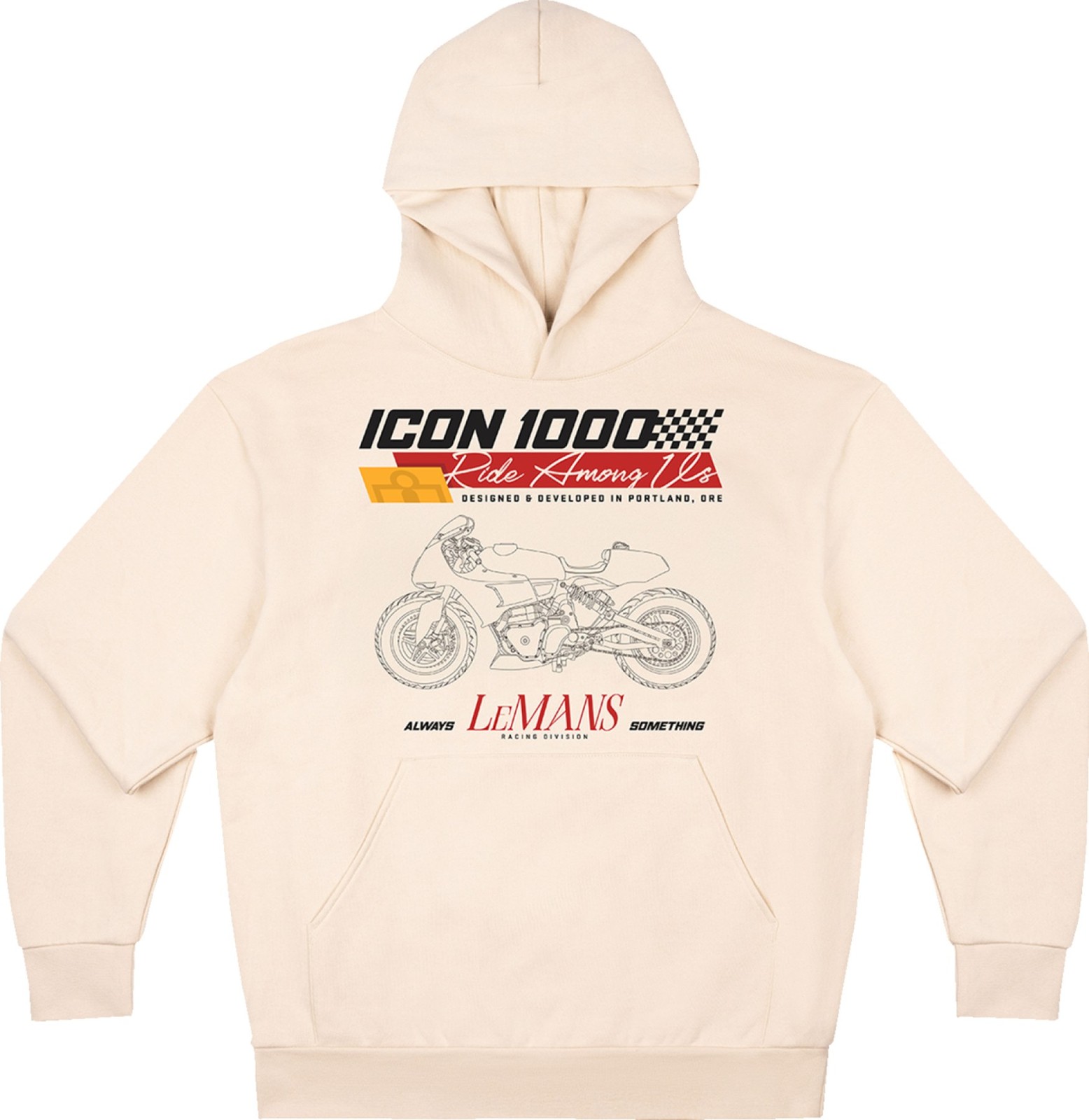 Icon Always Something Mens Pullover Hoody Ivory