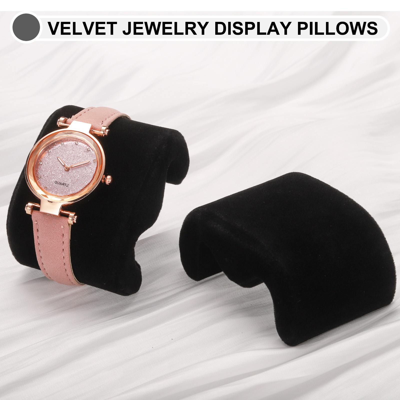 2pcs Watch Case Pillows M Shaped Watch Display Pillow Black