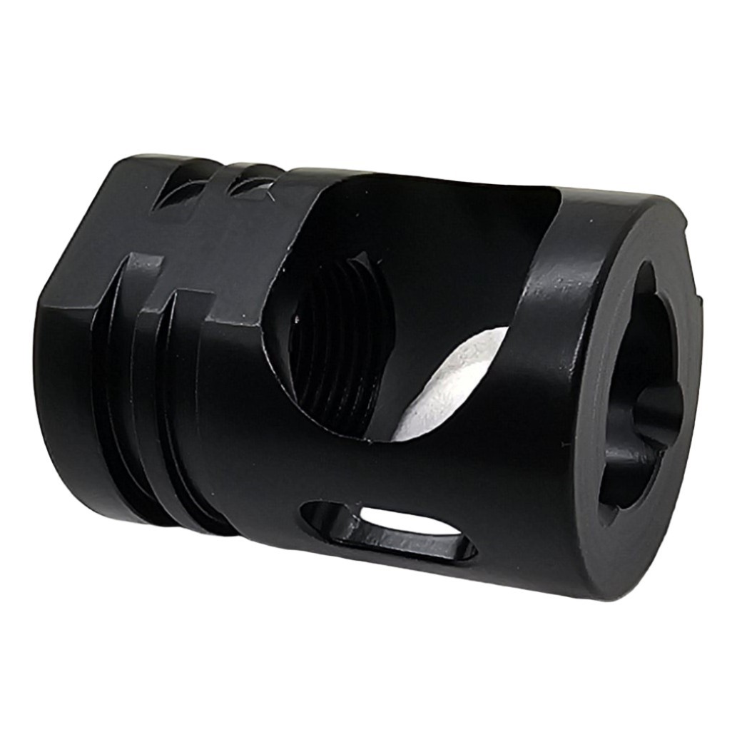 Gen 2 Compact Muzzle Brake – 1/2x28 Thread, 1.25" Length, 0.8" Diameter, Steel