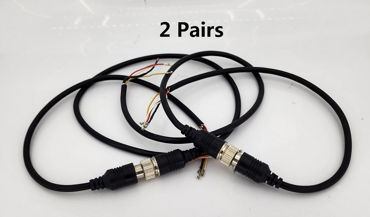 (2 Pairs) GX12(M12) 4-pin aviation connector M/F plug pig tail cable