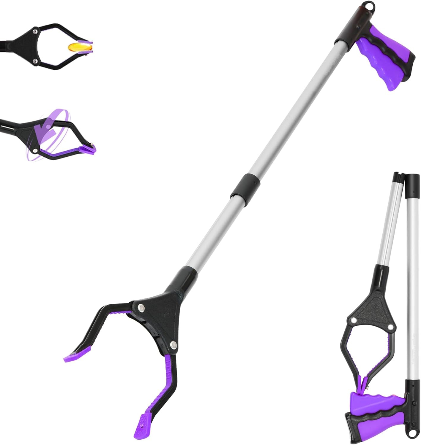 32 Inch  Folding Reacher Grabber Tool with Magnet for Seniors, Disabled, after S