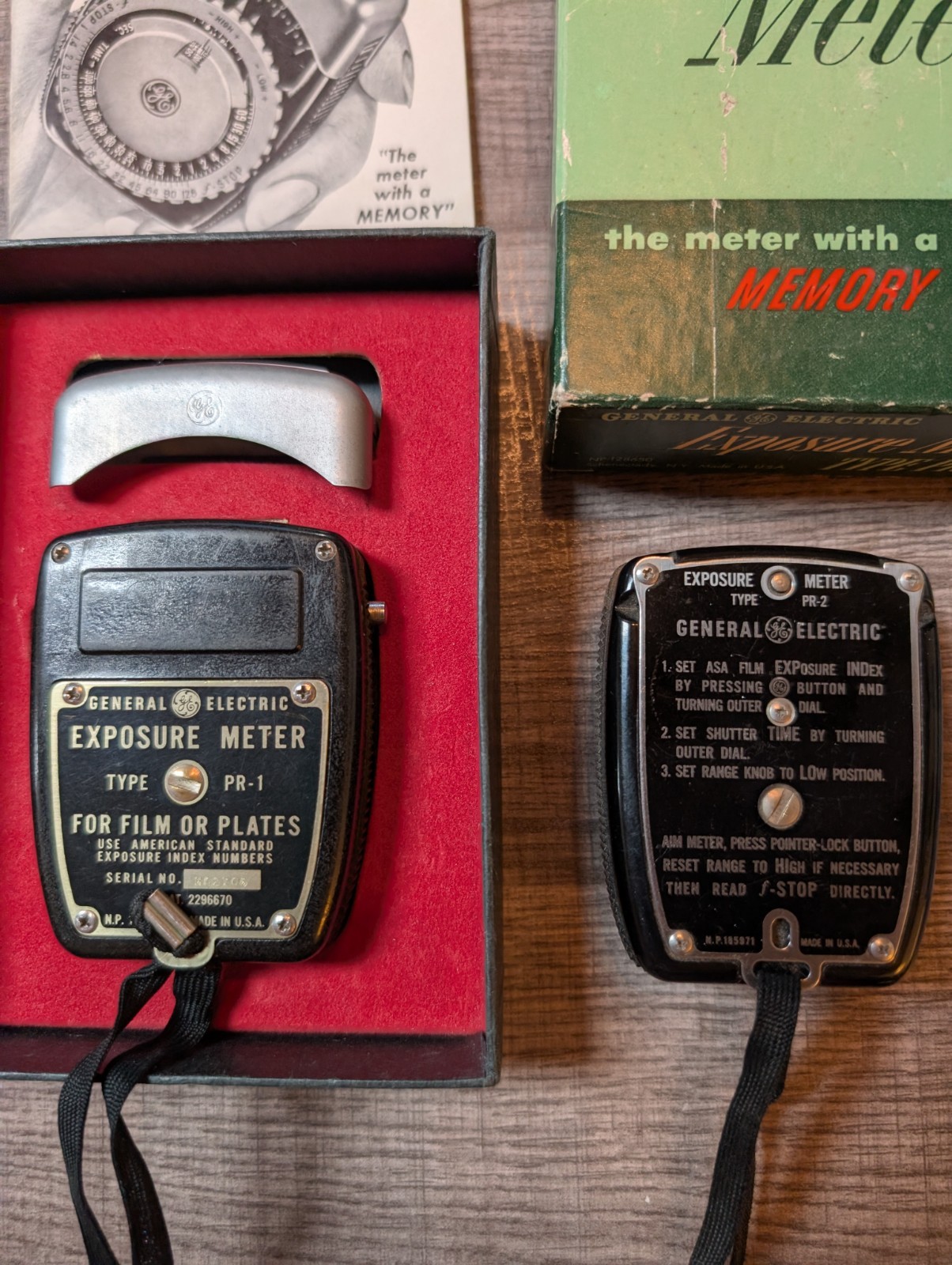 GE Exposure Meter Type PR-1 Light Meter w Box Manual (#327)