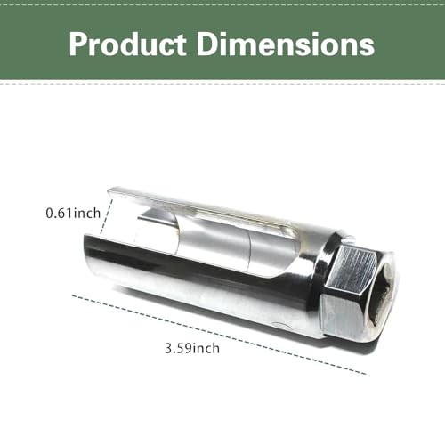 Car Oxygen Sensor Socket, 7/8" (22mm) 6-point Steel Drive Offset 1 PC Silver