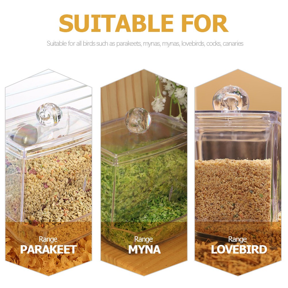 Automatic Chick Feeder Transparent Bird Rutin Chicken Feeding Bowl