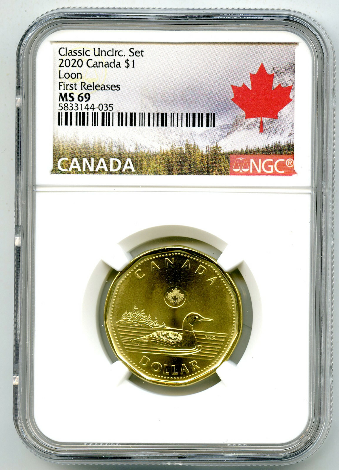 2020 CANADA $1 NGC MS69 FIRST RELEASES CLASSIC LOON LOONIE TOP GRADE=2