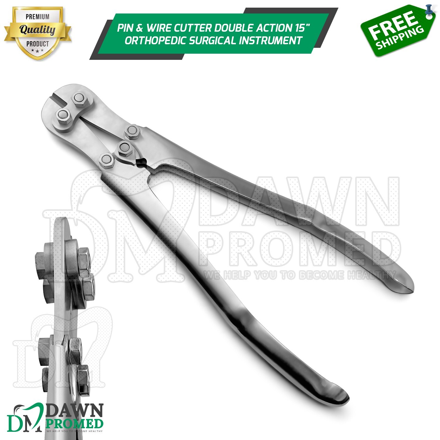 Pin & Wire Cutter Double Action 15" Orthopedic Surgical Instrument German Grade