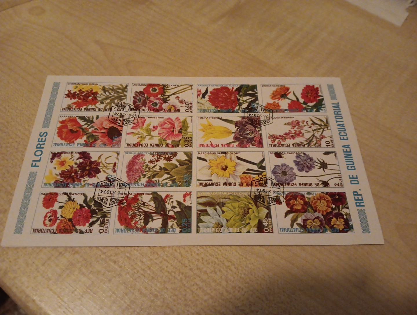 BLOCK POST STAMPS WORLD  USED   (MBJJ6041) FLOWERS  REP. DE GUINEA ECUATORIAL