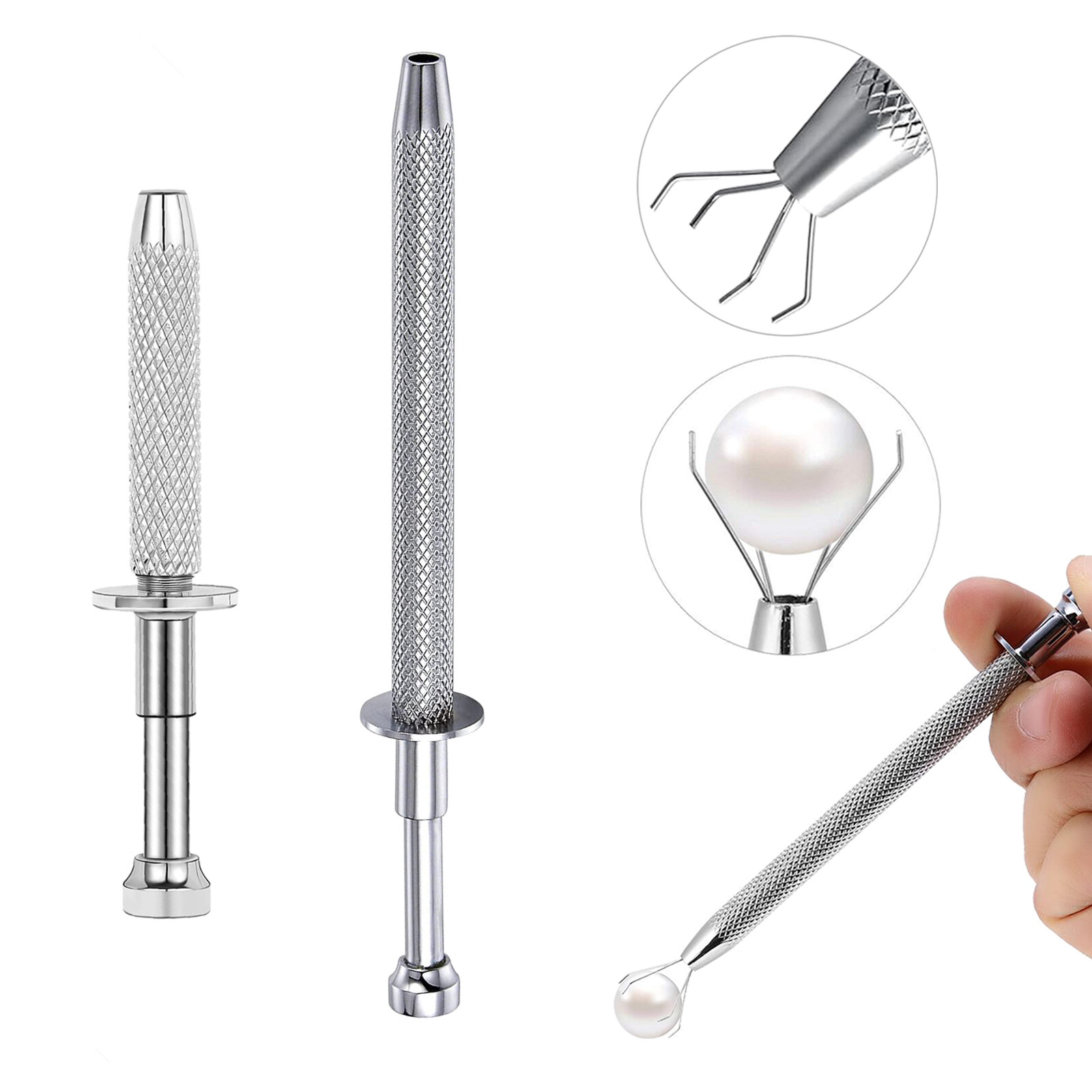 1 Piece Stainless Steel 4 Prong Bead Holding Tweezer Ball Grabber Piercing Tool
