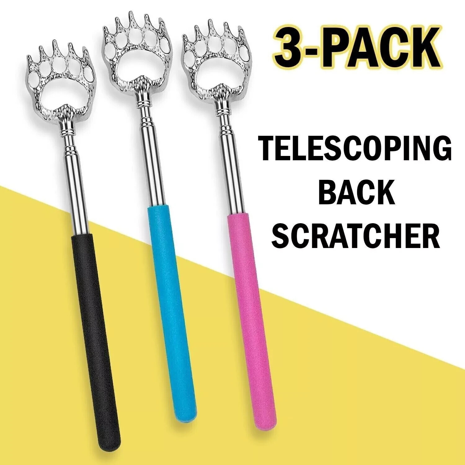 Bear Claw Telescopic Metal Back Scratcher Back Extendable Massager Gift 3 Pack