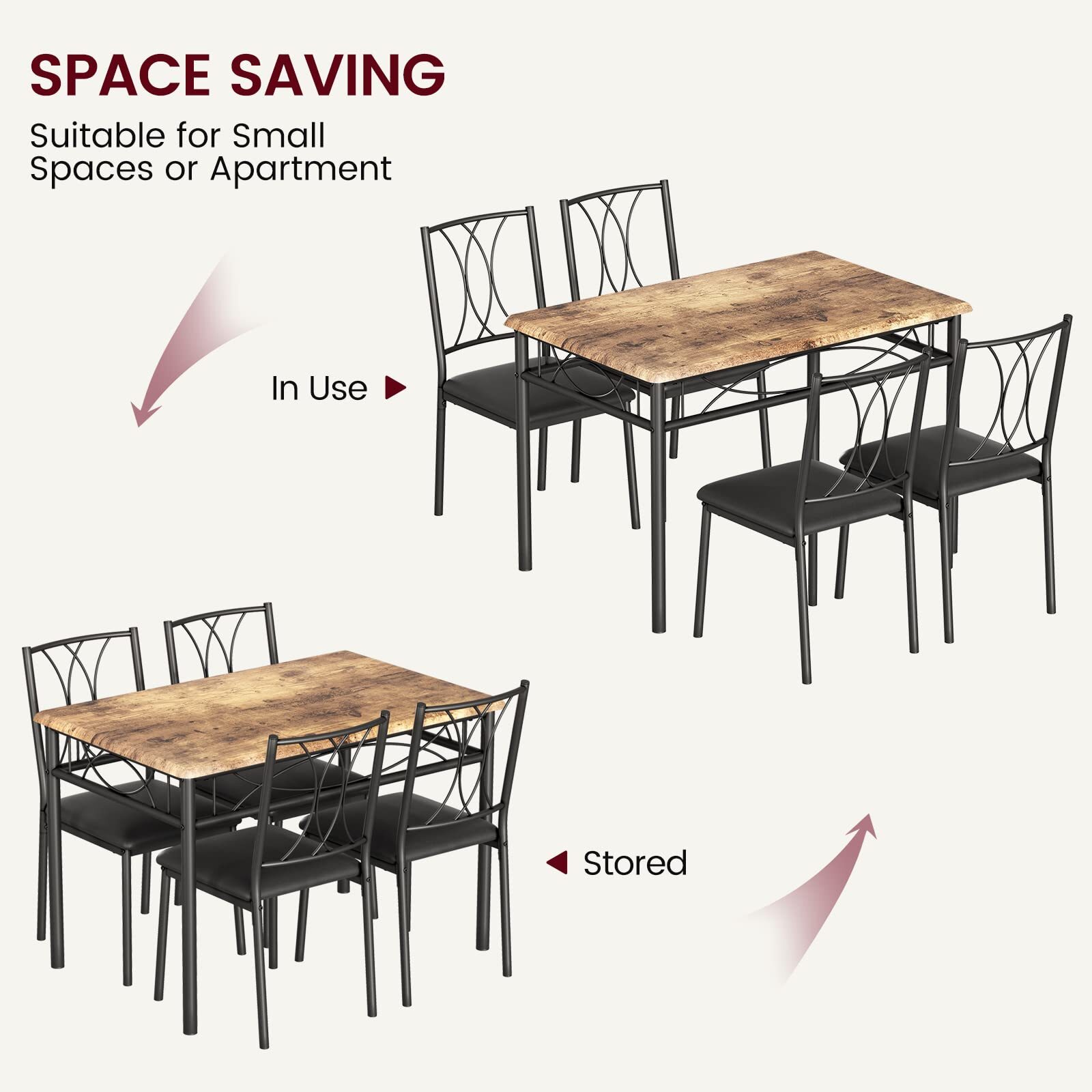 🔥Dining Table Set Kitchen Table and Chairs Upholstered Chairs ffor Small Space