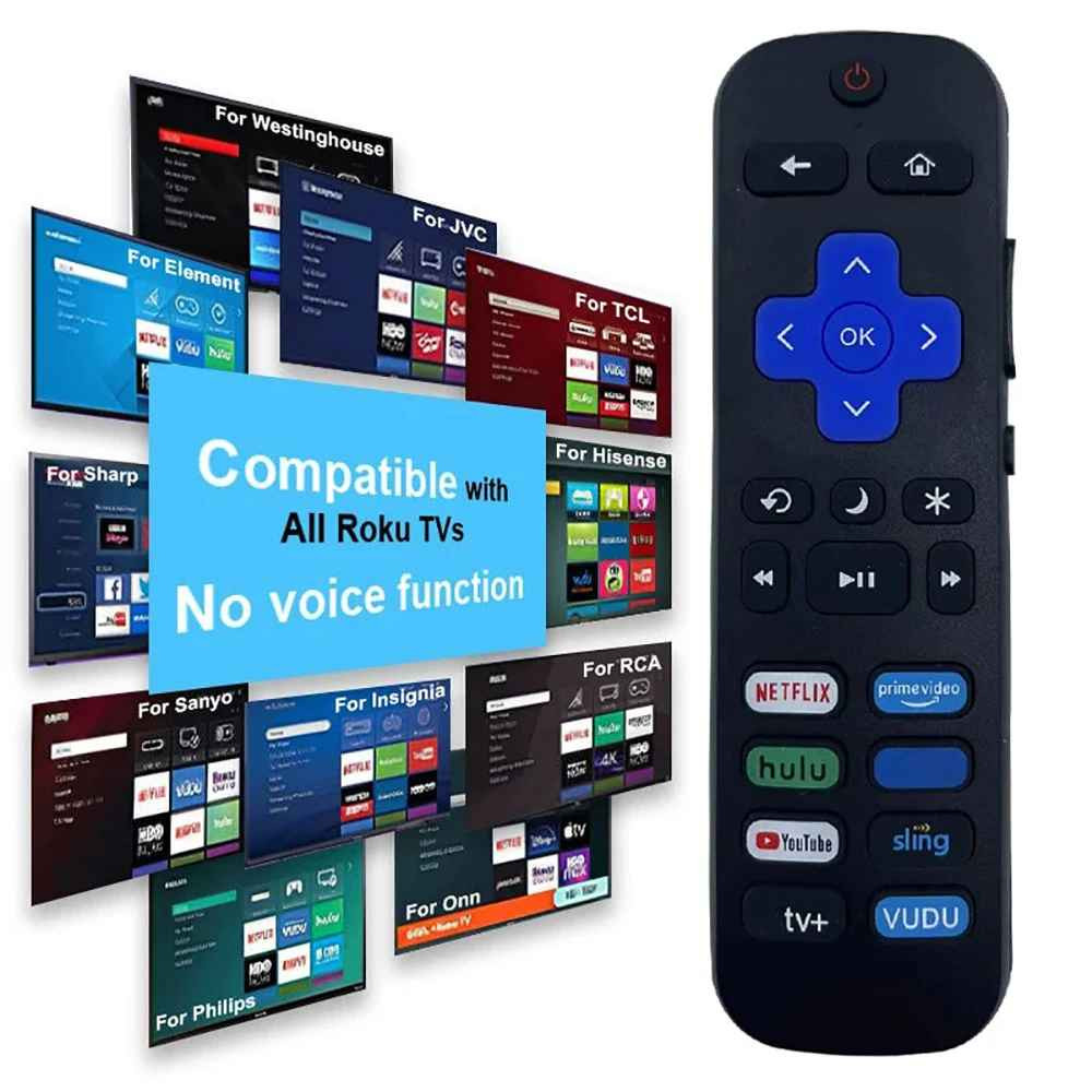 Universal Remote for Roku TV Netflix YouTube Vudu TCL Hisense Onn Philips IR