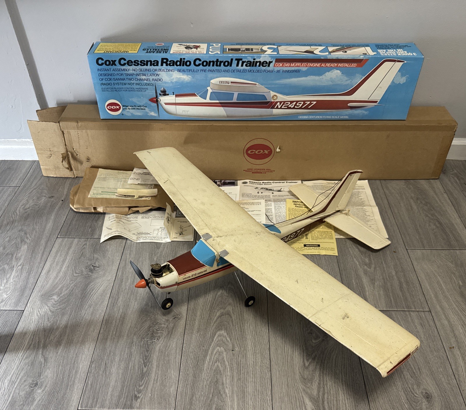 ✨Vintage COX Cessna Radio Control Trainer Airplane Plane W/ Shipping Box✨