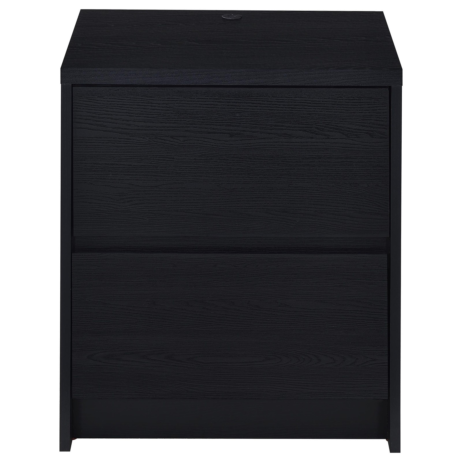 Geary Black 2-drawer Nightstand LED Lights and USB