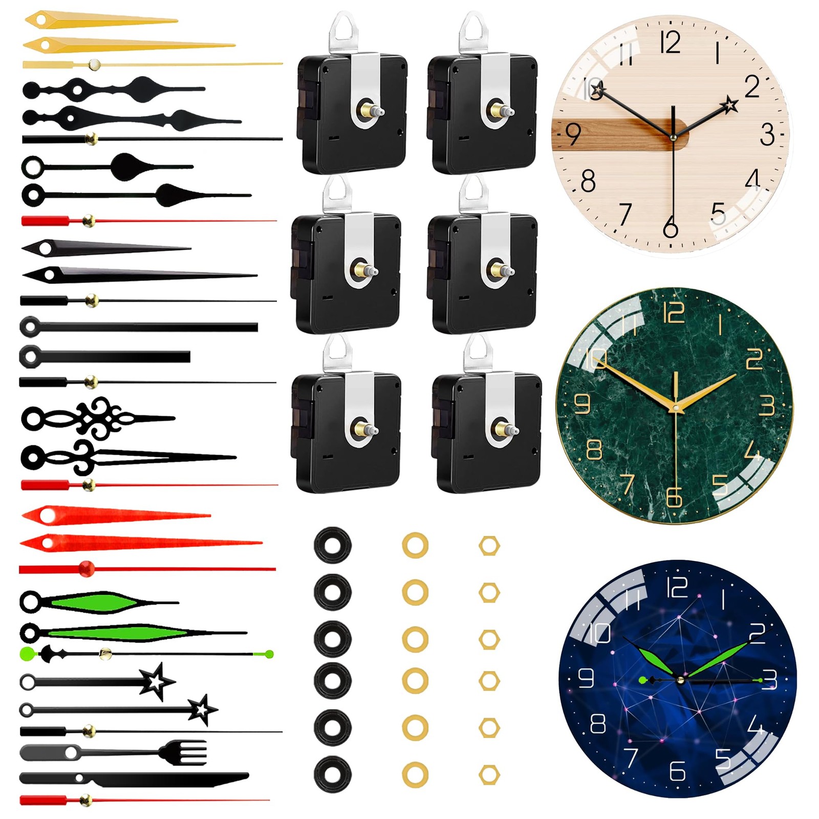 6 PCS High Torque Quartz Clock Movement Mechanism Replacement Style 2