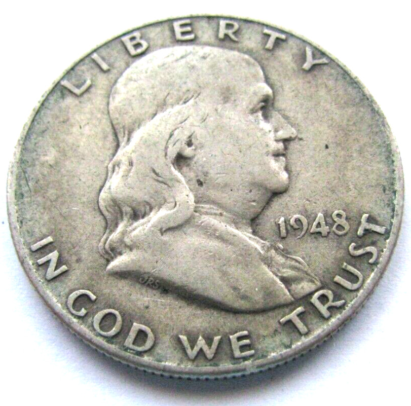 1948-D Franklin Half Dollar - Silver - Key Date - JB