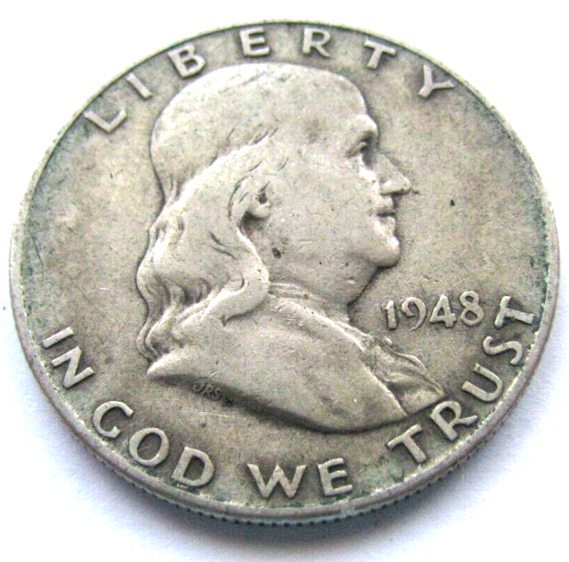 1948-D Franklin Half Dollar - Silver - Key Date - JB